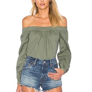 Revolve l’academie green off the shoulder top